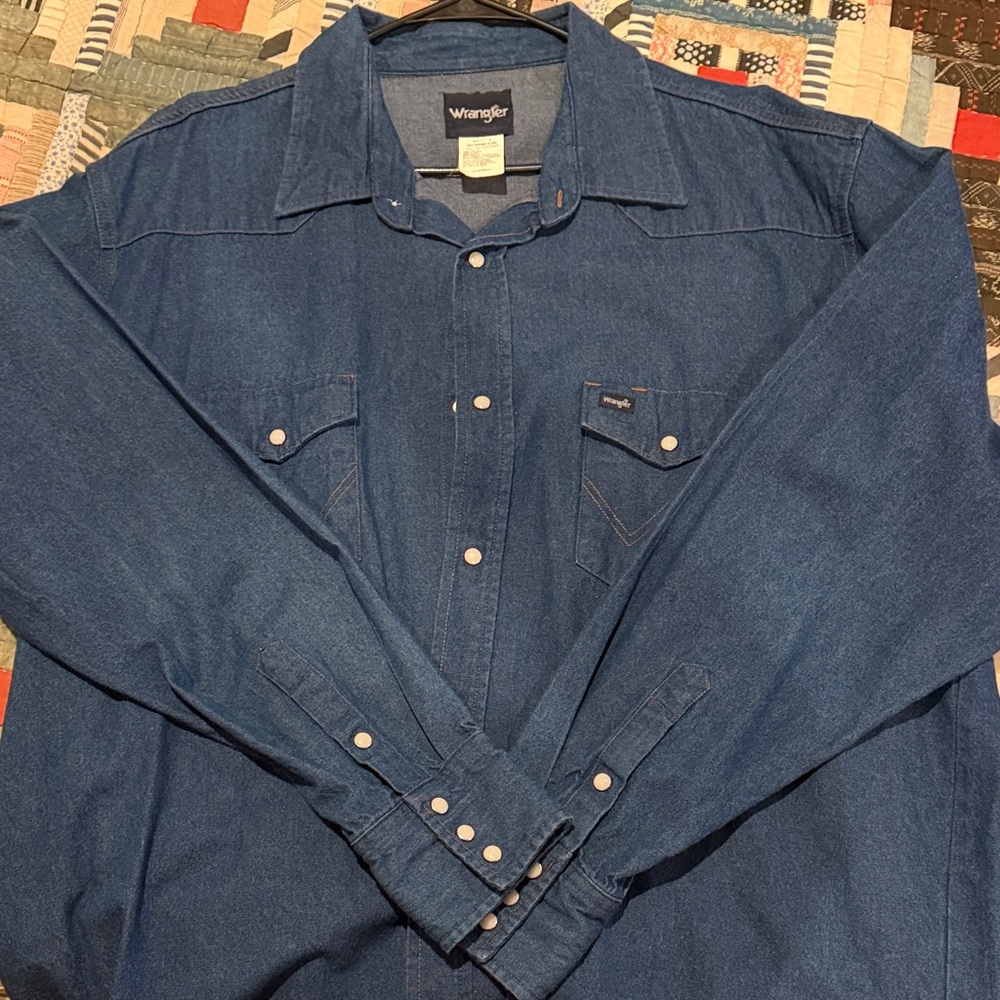Wrangler Indigo Button-Up Denim Shirt